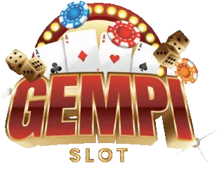 gempislot Logo red and gold emblem with traditional Indonesian batik pattern